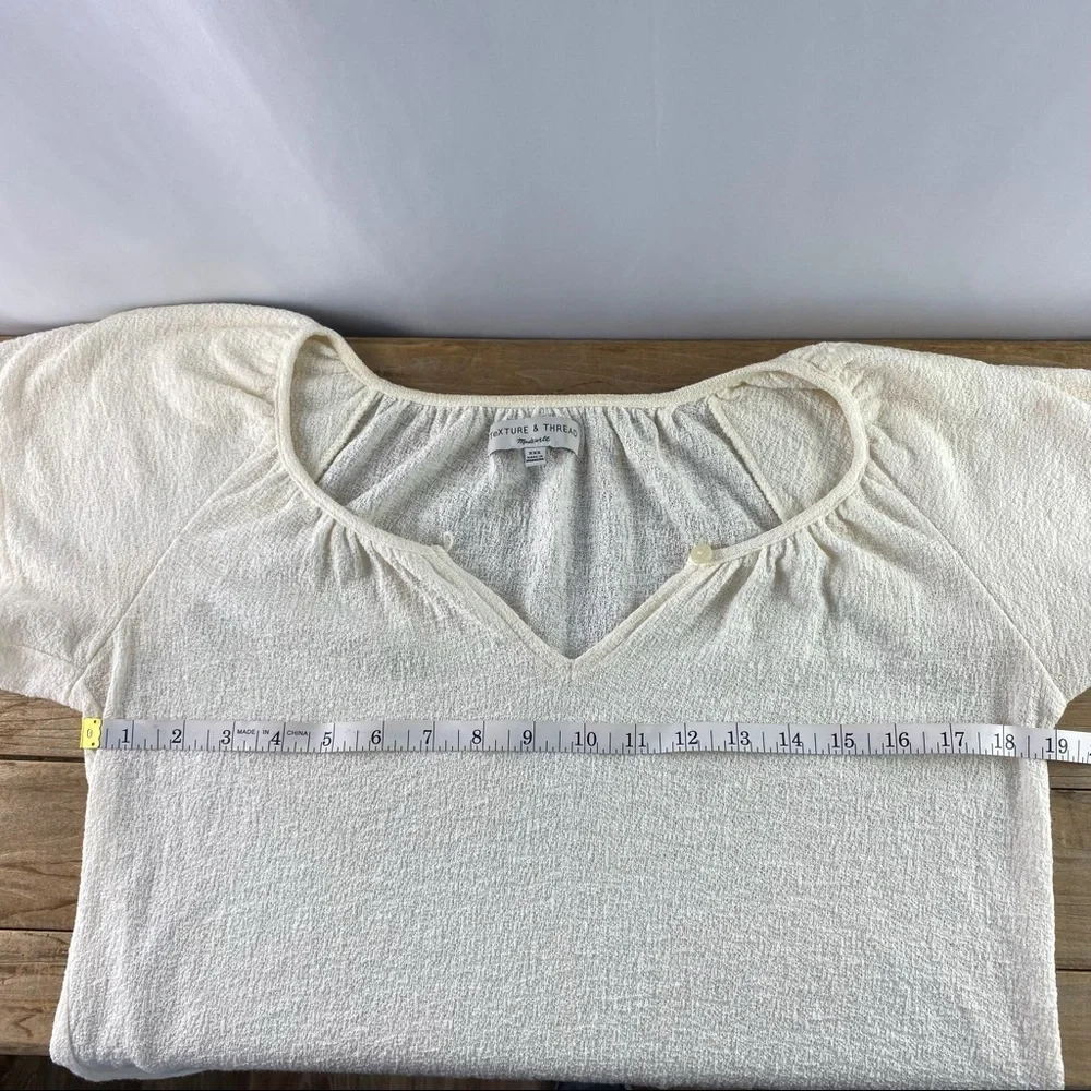 Madewell texture & thread cream wide short sleeve top, XXS